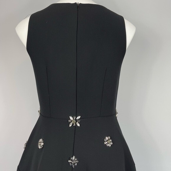 Wrong Side of Right Black Scuba Neoprene Crystal Embellished Fit & Flare Dress S - Picture 8 of 16